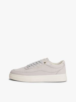grau court-sneaker aus leder für damen - tommy hilfiger