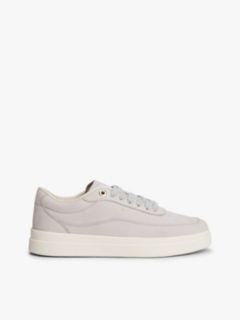 Leather Warm Lined Court Trainers — Grey 1