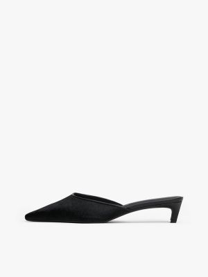schwarz pantolette mit kitten heel für damen - tommy hilfiger