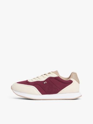 purple suede th monogram trainers for women tommy hilfiger
