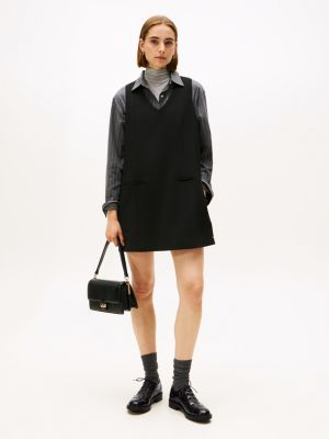 schwarz brogue-lederschuh mit cut-out für damen - tommy hilfiger