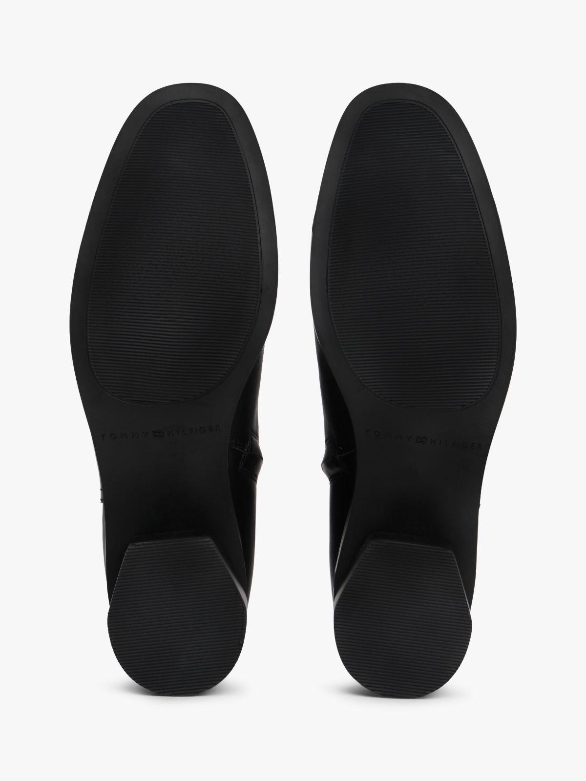 Leather TH Monogram Buckle Ankle Boots — Black