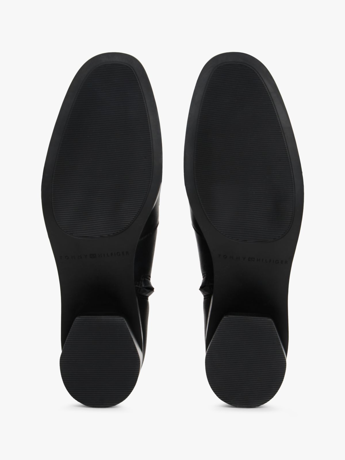 Leather TH Monogram Plaque Ankle Boots — Black