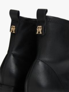 Leather TH Monogram Plaque Ankle Boots — Black 6