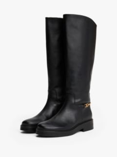 Leather TH Monogram Horsebit Riding Boots — Black 2