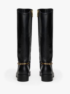 Leather TH Monogram Horsebit Riding Boots — Black 4