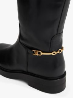 Leather TH Monogram Horsebit Riding Boots — Black 6