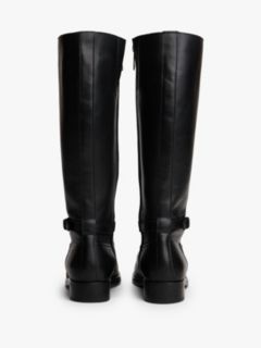 Leather TH Monogram Buckle Riding Boots — Black 4