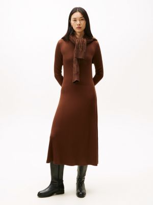 schwarz reitstiefel aus leder mit th-monogramm-schnalle für damen - tommy hilfiger