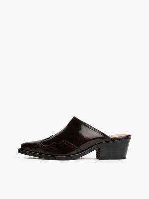 red leather cowboy mules for women tommy hilfiger