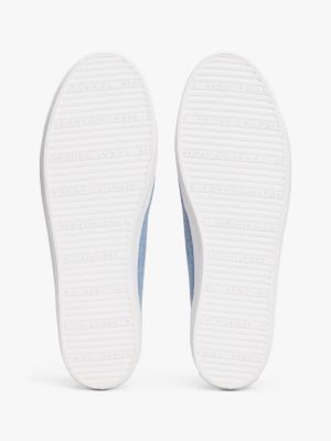blue enamel flag canvas trainers for women tommy hilfiger