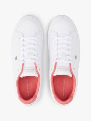 weiß color-pop sneaker aus leder für damen - tommy hilfiger