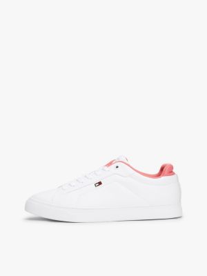 weiß color-pop sneaker aus leder für damen - tommy hilfiger