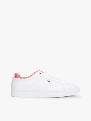 white color-pop sneaker aus leder für damen - tommy hilfiger