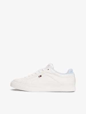 white leather colour-pop trainers for women tommy hilfiger