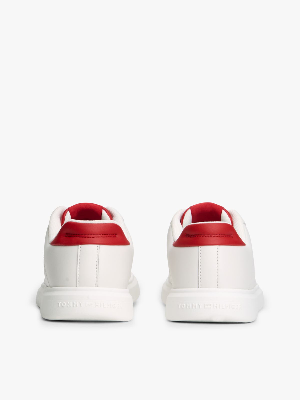 Lightweight Leather Cupsole Court Trainers — Beige