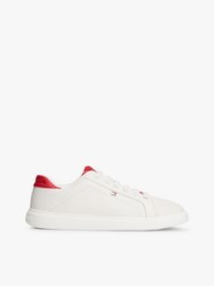 Lightweight Leather Cupsole Court Trainers — Beige 1