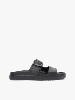 sandales légères à double bride et drapeau black pour femmes tommy hilfiger