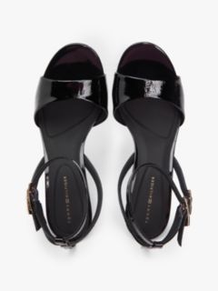 Patent Leather Ankle Strap High Heel Sandals — Black 3