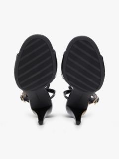 Patent Leather Ankle Strap High Heel Sandals — Black 5