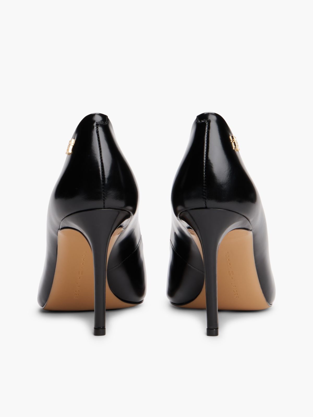 Leather TH Monogram High Heels — Black