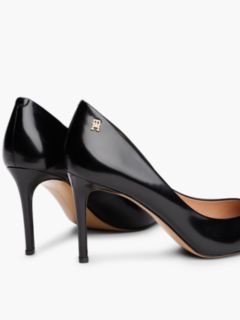 Leather TH Monogram High Heels — Black 6
