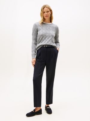 mocassini in camoscio con frange e morsetto blu da donne tommy hilfiger