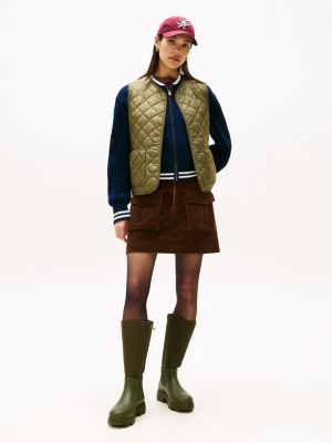 grün rutschhemmender regenstiefel mit warmem futter für damen - tommy hilfiger