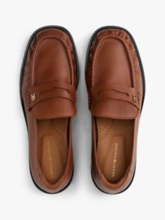 Leather Square Toe Loafers — Brown 3