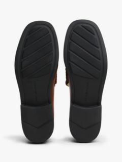 Leather Square Toe Loafers — Brown 5