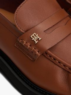 Leather Square Toe Loafers — Brown 6