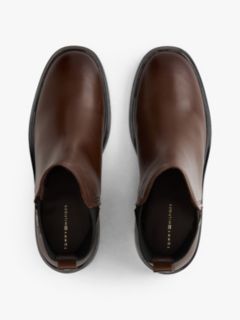 Leather Square Toe Chelsea Boots — Brown 3