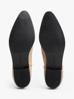 Suede Pointed Toe Ankle Boots — Beige 5