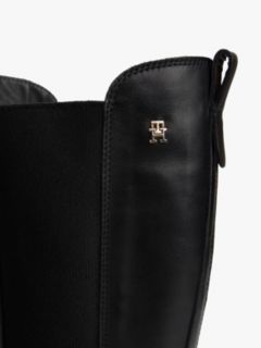 Leather Cleat Knee-High Chelsea Boots — Black 6