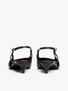 Croco-Print Slingback Kitten Heels With Leather — Purple 4