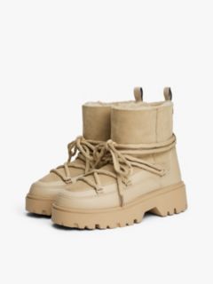 Leather TH Monogram Cleat Snow Boots — Beige 2