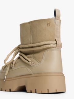 Leather TH Monogram Cleat Snow Boots — Beige 6