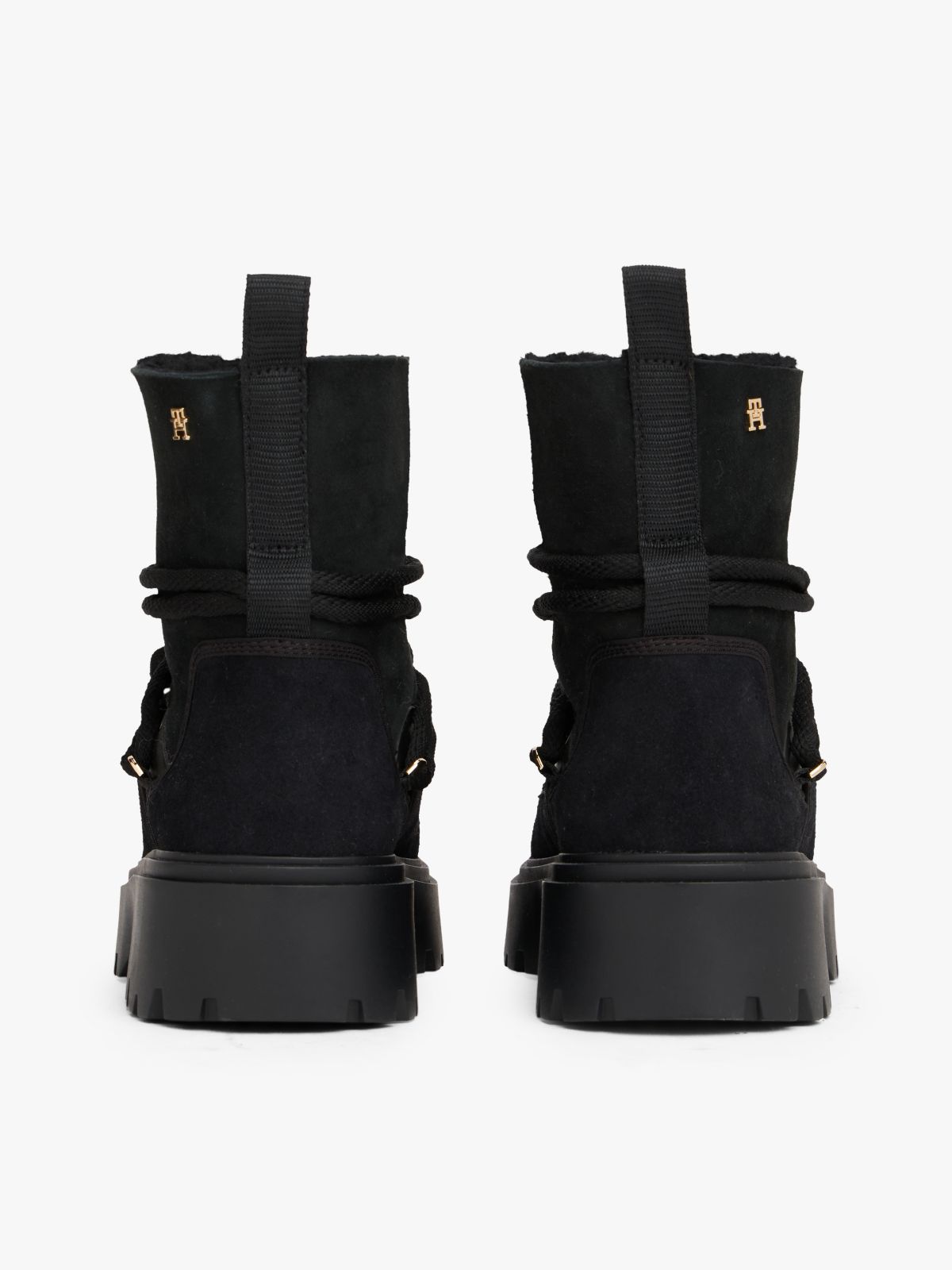 Leather TH Monogram Cleat Snow Boots — Black