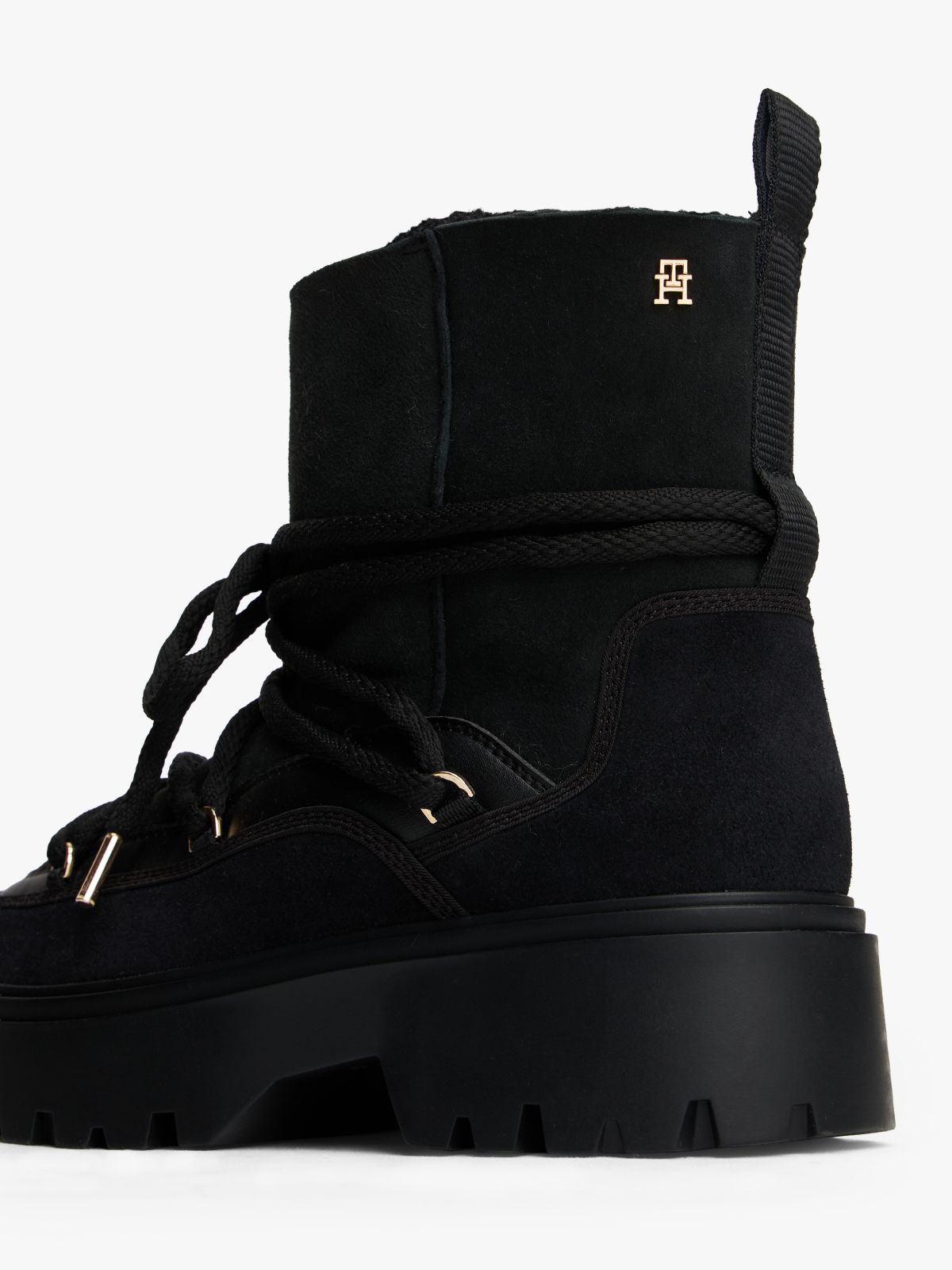 Leather TH Monogram Cleat Snow Boots — Black