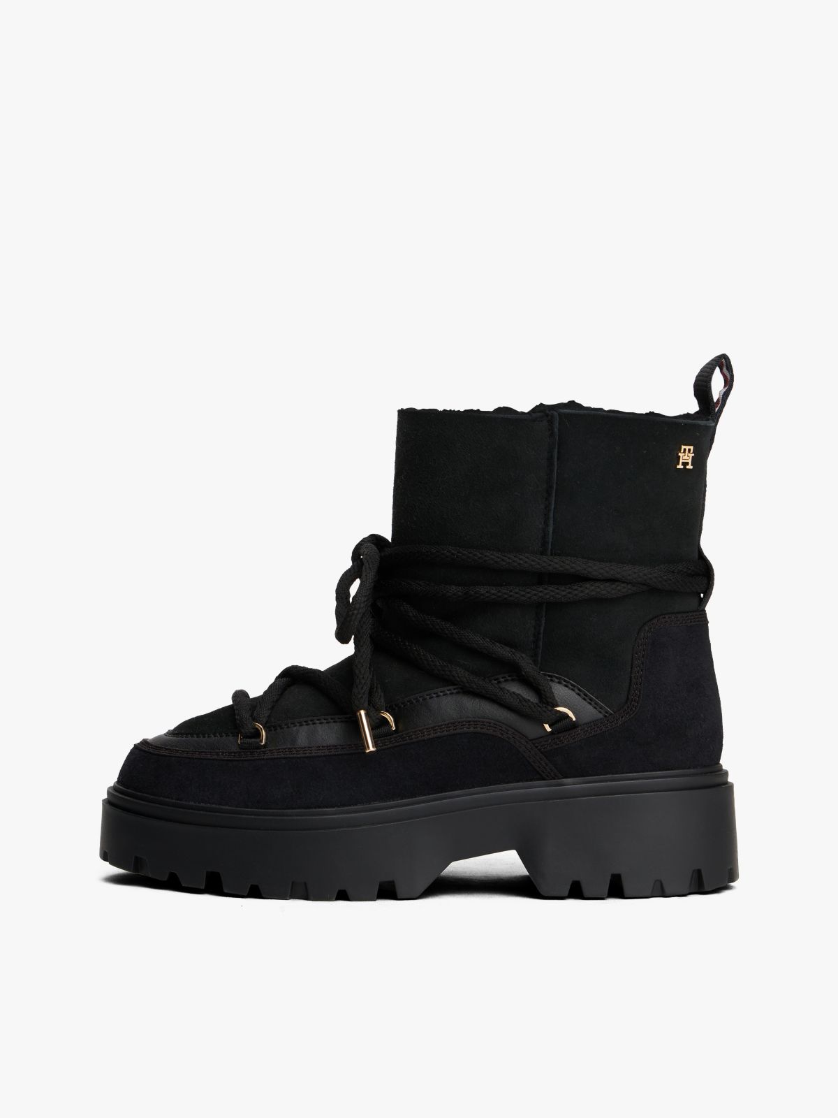 Leather TH Monogram Cleat Snow Boots — Black