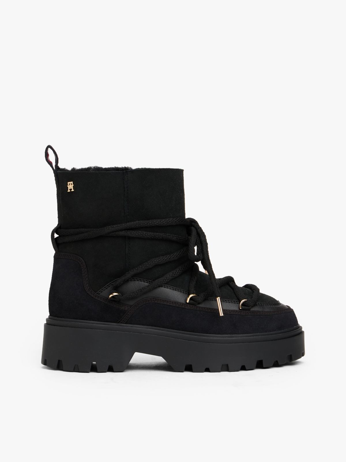 Leather TH Monogram Cleat Snow Boots — Black