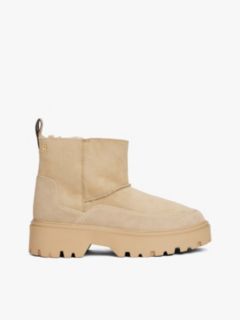 Leather Cleat Pull-On Snow Boots — Beige 1