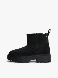 Leather Cleat Pull-On Snow Boots — Black 7