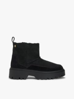 Leather Cleat Pull-On Snow Boots — Black 1