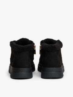 Leather Mid-Top Warm Lined Court Trainers — Black 4