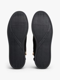 Leather Mid-Top Warm Lined Court Trainers — Black 5