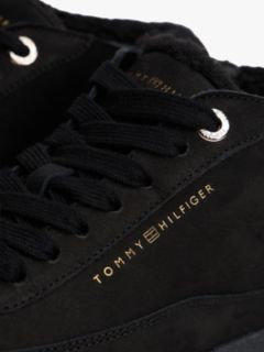 Leather Mid-Top Warm Lined Court Trainers — Black 6