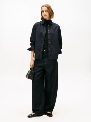 black patent leather th monogram ballerinas for women tommy hilfiger