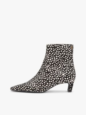 black snow leopard print ankle boots for women tommy hilfiger
