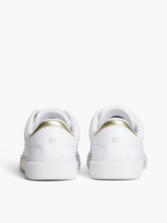 Leather Logo Plaque Court Trainers — White 4